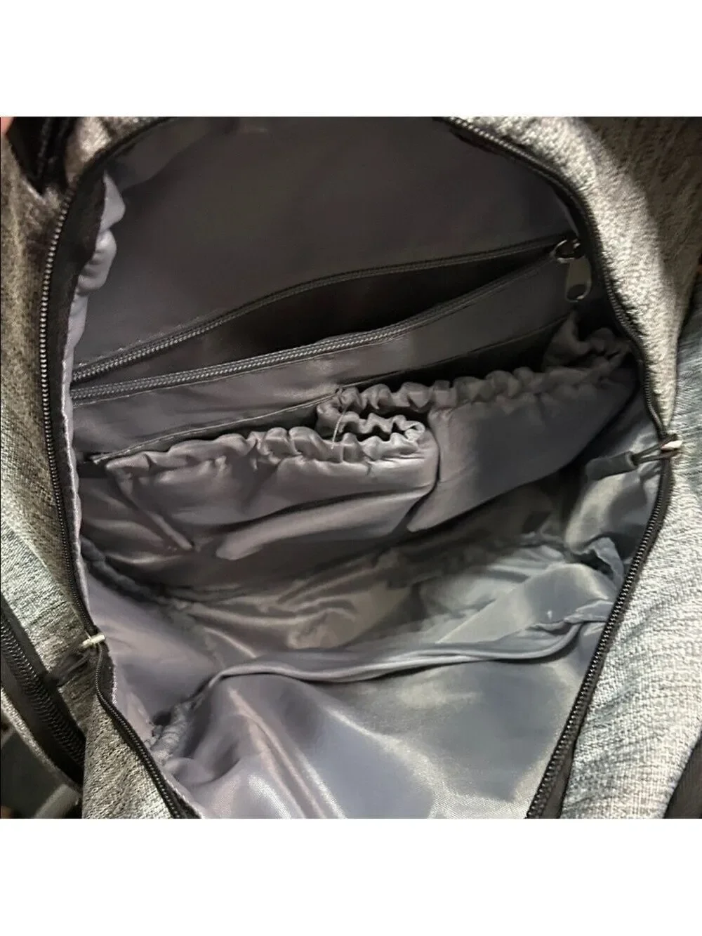 Eddie Bauer Gray and Black Diaper Backpack EUC